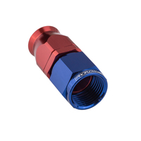 Proflow Aluminium Straight Hose End Hose End -04AN For PTFE Red/Blue