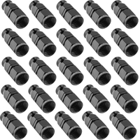 Proflow Bulk Pack Aluminium Straight Hose End -06AN For PTFE Black 25pc