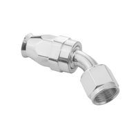 Proflow Aluminium 45 Degree Hose End Hose End For -06AN PTFE Hose Polished