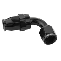 Proflow Aluminium 90 Degree Hose End Hose End For -12AN PTFE Hose Black