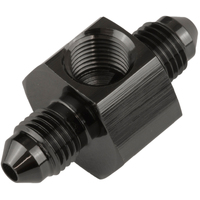 Proflow Black Chrome Brake Flare Union adaptor-03AN 1/8 NPT Port