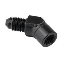 Proflow Female Adaptor 45 Degree Adaptor 1/8in. NPT To Male -04AN Black