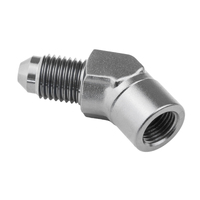 Proflow Female Adaptor 45 Degree Adaptor 1/8in. NPT To Male -04AN Silver