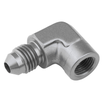 Proflow Female 90 Degree Adaptor 1/8in. NPT To Male -04AN Silver