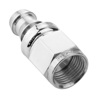 Proflow Straight Push Lock Hose End Barb 1/2'' To Female -08AN Polished