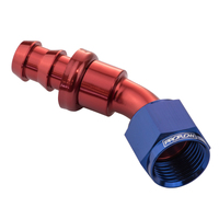 Proflow 45 Degree Push Lock Hose End Barb 3/4'' To Female -12AN