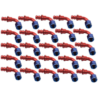 Proflow 90 Degree Push Lock Hose End Barb 3/8'' To Female -06AN Polished