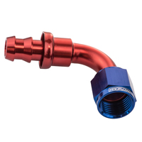 Proflow 90 Degree Push Lock Hose End Barb 3/8'' To Female -06AN