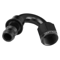 Proflow 150 Degree Push Lock Hose End Barb 5/8'' To Female -10AN Black