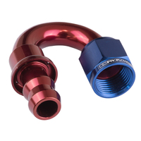 Proflow 180 Degree Push Lock Hose End Barb 1/2'' To Female -08AN