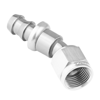 Proflow 30 Degree Push Lock Hose End Barb 1/4'' To Female -04AN Polished