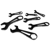Proflow Wrench Spanner Set AN Billet Aluminium Black Anodised 7 Piece