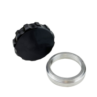 Proflow Weld On Female Bung & Male Cap Assembly Aluminium 1in. Black