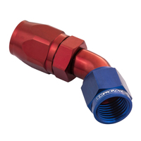 Proflow Fitting Hose End 45 Degree Full Flow -04AN Blue/Red