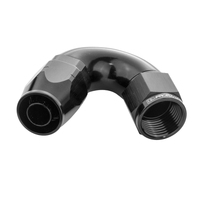 Proflow Fitting Hose End 120 Degree Full Flow -06AN Black
