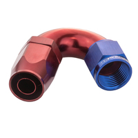 Proflow Fitting Hose End 150 Degree Full Flow -04AN Blue/Red