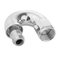 Proflow 180 Degree Fitting Hose End Full Flow Barb to Female -06AN Polished