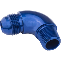 Proflow 90 Degree Full Flow 1/8in. NPT To Male -03AN Flare to NPT Adaptor Blue
