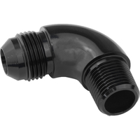Proflow 90 Degree 3/8in. NPT To Male -08AN Flare to NPT Adaptor Black