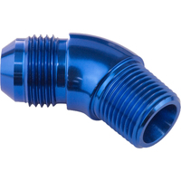 Proflow 45 Degree Full Flow 1/8in. NPT To Male -03AN Flare to NPT Adaptor Blue