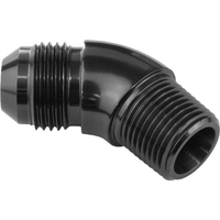 Proflow 45 Degree Full Flow 1/8in. NPT To Male -03AN Flare to NPT Adaptor Black