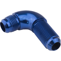 Proflow 90 Degree Male Fitting Bulkhead Adaptor -12AN Blue