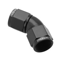 Proflow 45 Degree Female Flare Union Full Flow Swivel Hose End -12AN Black