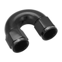 Proflow 180 Degree Female Flare Union Full Flow Swivel Hose End -08AN Black