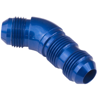 Proflow 45 Degree Male Fitting Bulkhead Adaptor -10AN Blue