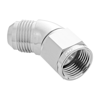Proflow 45 Degree Full Flow Adaptor Male To Female -04AN Polished