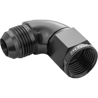 Proflow 90 Degree Full Flow Adaptor Male To Female -04AN Black