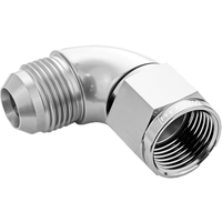 Proflow 90 Degree Full Flow Adaptor Male To Female -04AN Polished