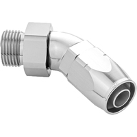 Proflow 45 Degree Fitting Hose End -06AN Orb Male To -06AN Polished