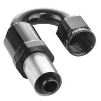 Proflow Crimp Hose End 180 Degree -04AN Black