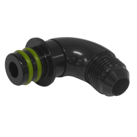 Proflow Fitting Transmission Adaptor For Ford ZF to AN Hose End 90 Degree Black AN8