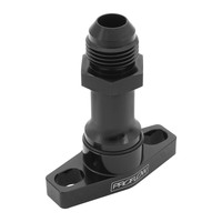 Proflow Adapter Turbo Oil Drain 70mm Long 38-44mm GT Aluminium Adaptor -08AN Female Black