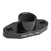 Proflow Adapter Turbo Oil Drain 52mm T3/T4 Aluminium Adaptor -08AN Female Black