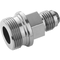 Proflow Fitting Inlet Fuel Adaptor Male Feed Demon 9/16 x 24 Short -06AN Silver