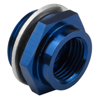 Proflow Fitting Fuel Adaptor Holley 7/8-20AN To 5/8-18 Convex Seat Blue 2Pc