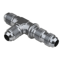 Proflow Fitting Adaptor -04AN Flare Bulkhead Run Tee Silver
