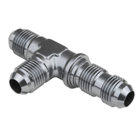 Proflow Fitting Adaptor -16AN Flare Bulkhead Run Tee Silver