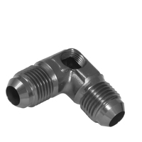 Proflow Flare Union -08AN 90 Degree Union w/1/8in. NPT Port Black