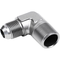 Proflow Male Adaptor -08AN To 1/2in. NPT 90 Degree Silver