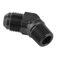 Proflow Male Adaptor -08AN 45 Degree To 3/8in. NPT Black