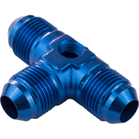 Proflow Male Flare Union Adaptor -06AN Flare Tee w/1/8in. NPT Port Blue