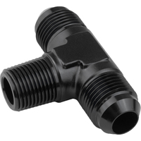 Proflow Flare Flare Union Adaptor-04AN To 1/8in. NPT On Side Black