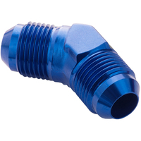 Proflow Male Flare Union Adaptor -08AN 45 Degree Union Blue
