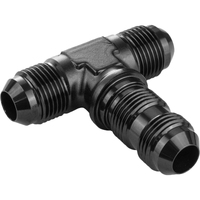 Proflow Bulkhead Adaptor AN Flare Tee Flare -08AN Black