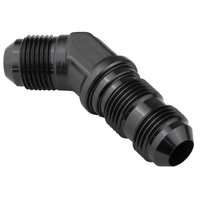 Proflow Bulkhead Adaptor AN Flare 45 Degree Flare -06AN Black