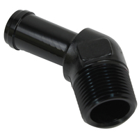 Proflow 45 Degree 3/8in. Barb Male Fitting To 1/2in. NPT Black